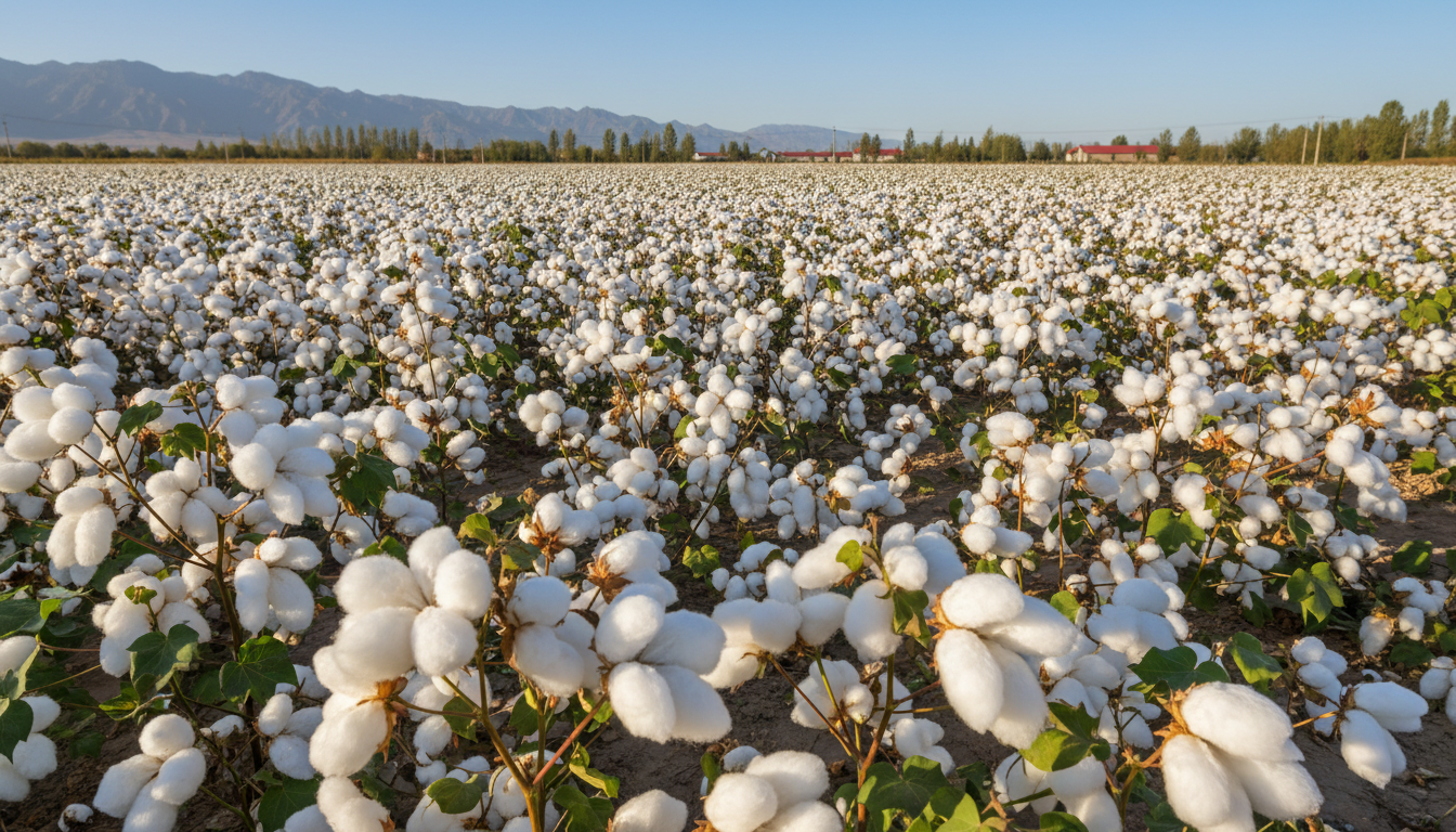 博乐棉田与天山雪线
